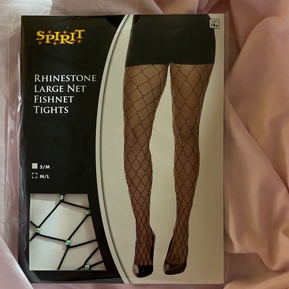 Spirit Black Rhinestone Fishnet Tights